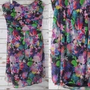 City Chic tropical floral chiffon dress